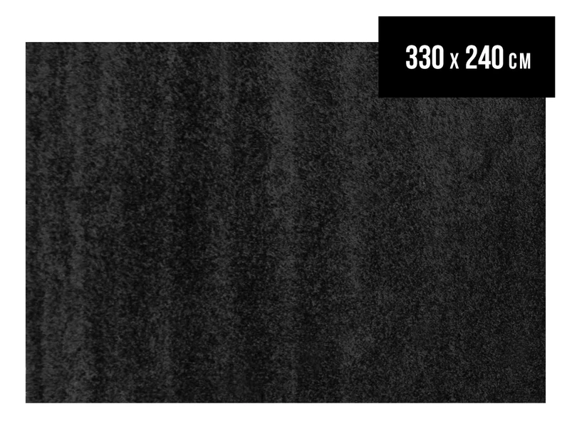 Chicago Shag 330x240cm Plain Rug - Black
