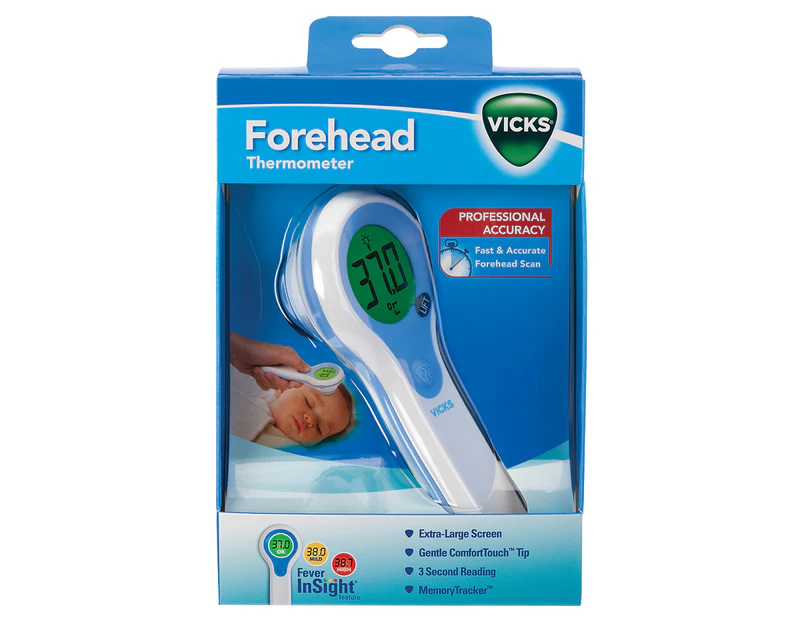 Vicks Non-Contact Touchless Infrared Forehead Fever Thermometer for Adults, Kids, Babies