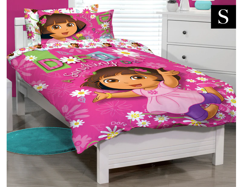 Dora The Explorer Single Bed Quilt Cover Set - Multi
