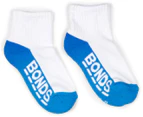 Bonds Kids' Logo Quarter Crew Socks 3-Pack - Blue/Grey/Orange
