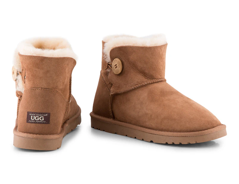 OZWEAR Connection Ugg Mini Button Boot - Chestnut