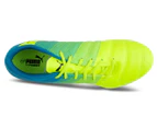 Puma Men's EvoPower 4.3 FG Shoe - Safety Yellow/Black/Atomic Blue