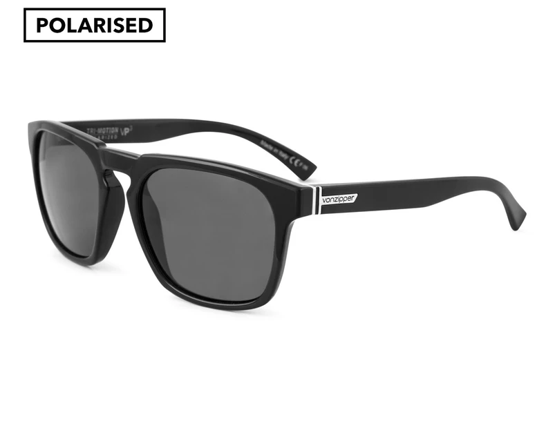 VonZipper Men's Banner Polarised Sunglasses - Black Gloss/Grey