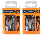 2 x Lady Jayne Sport Style One Touch Hair Clips Shell 8pk