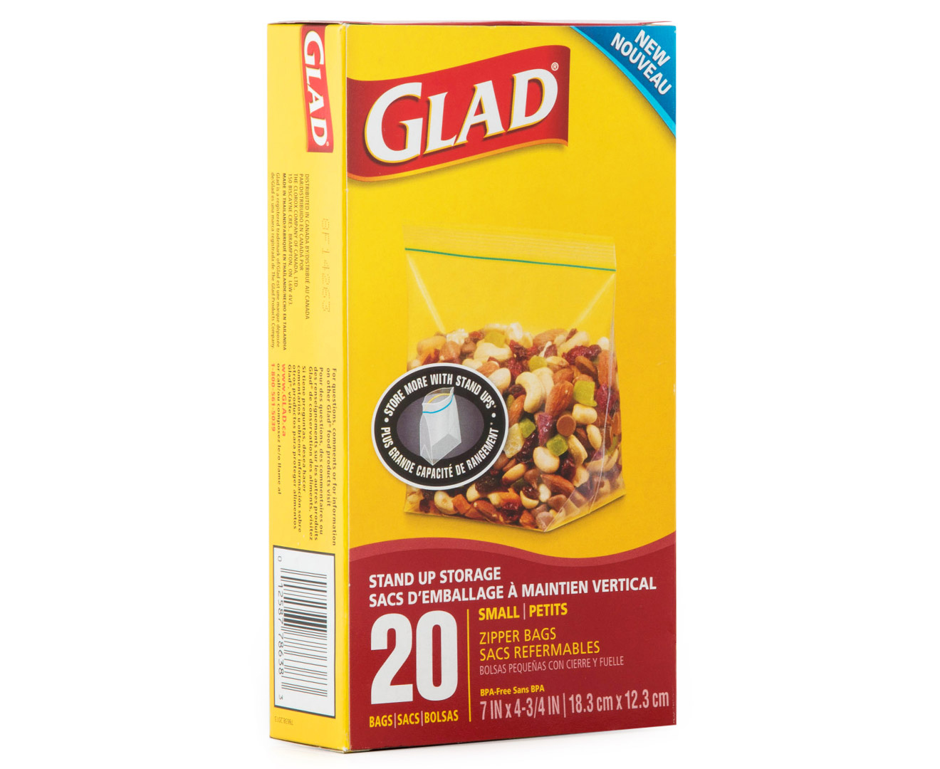 2 x Glad Small Stand Up Storage Bags 20pk | GroceryRun.com.au