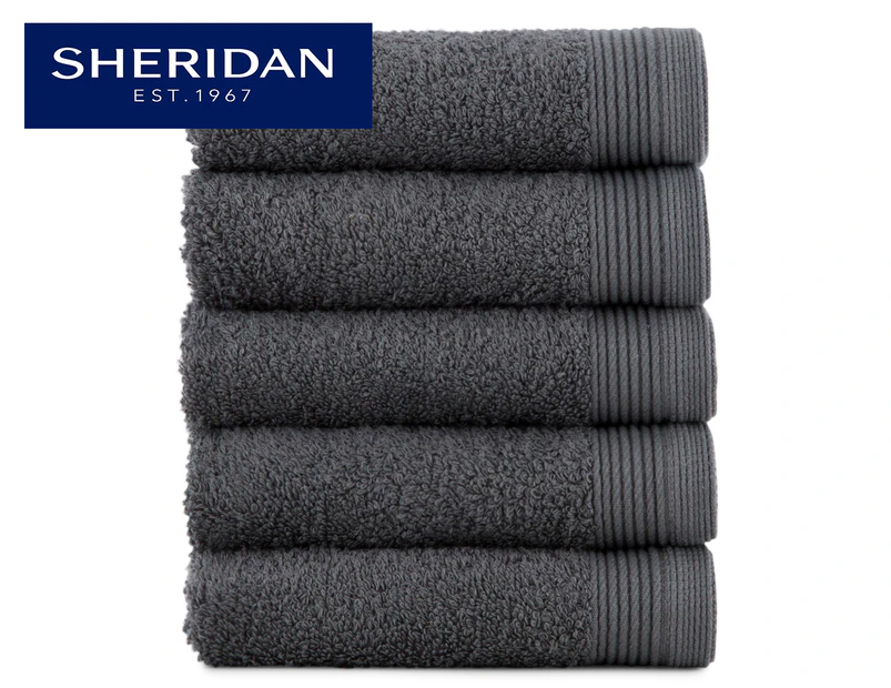 POP by Sheridan Hue Face Washer 5-Pack - Charcoal