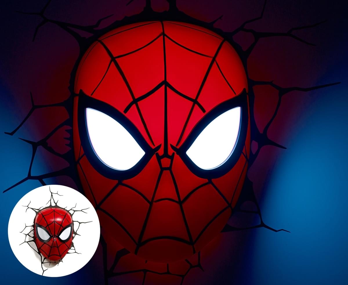 Mini 3D FX Deco Light  Spider-man Face Led Night Lamp Wall Mounted Design 