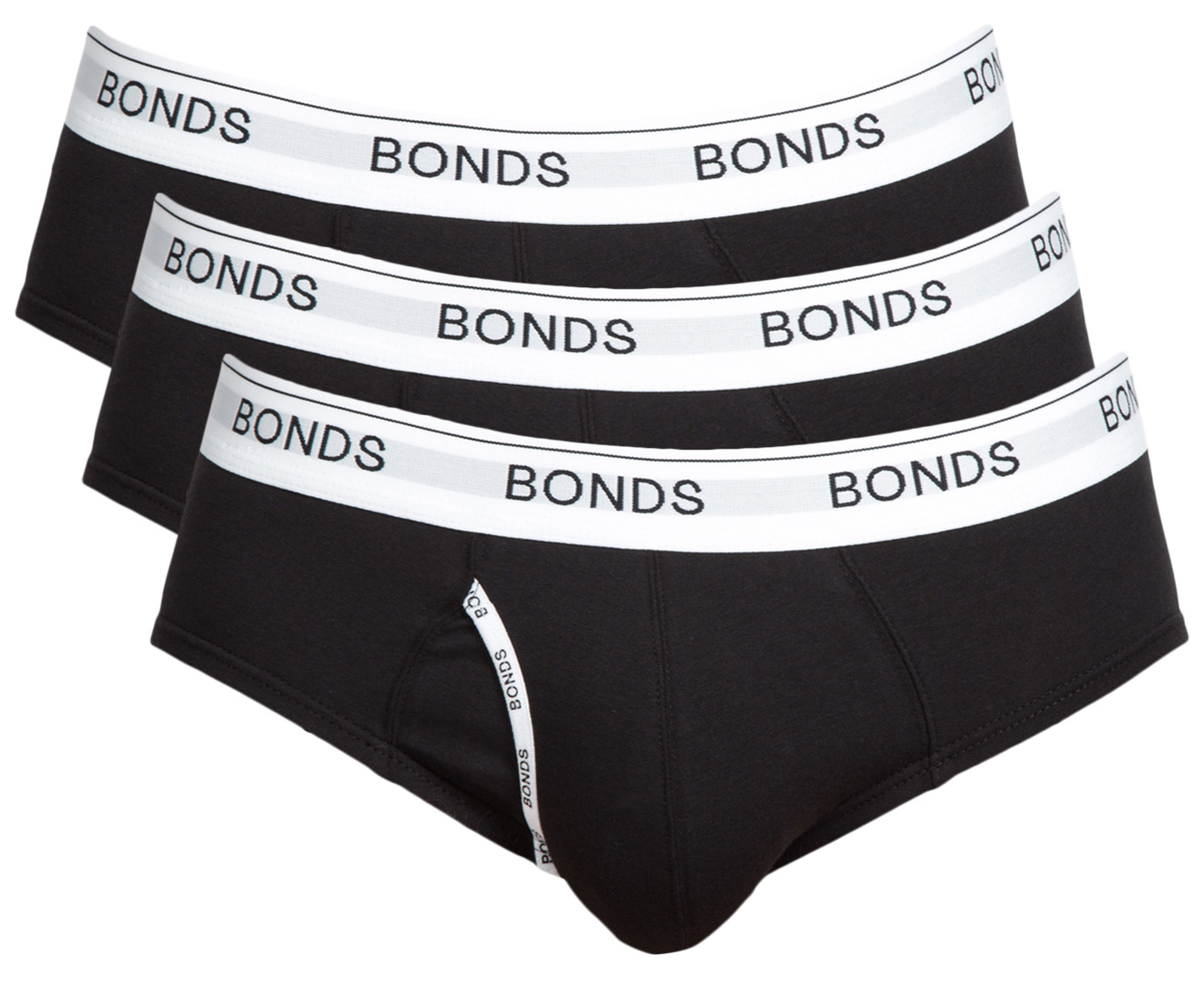 Bonds Men's Guyfront Brief 3-Pack - Black | Catch.com.au