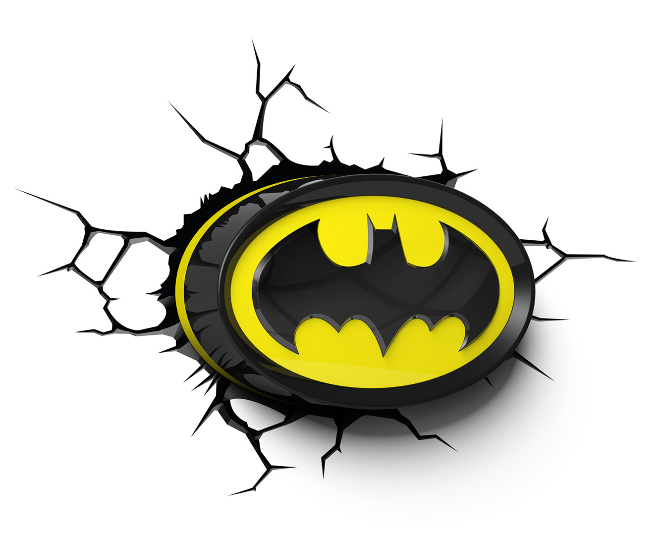 3D Batman Emblem Wall Light - Black/Yellow