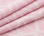 The Peanut Shell Knitted Reversible Bamboo Blanket - Pink