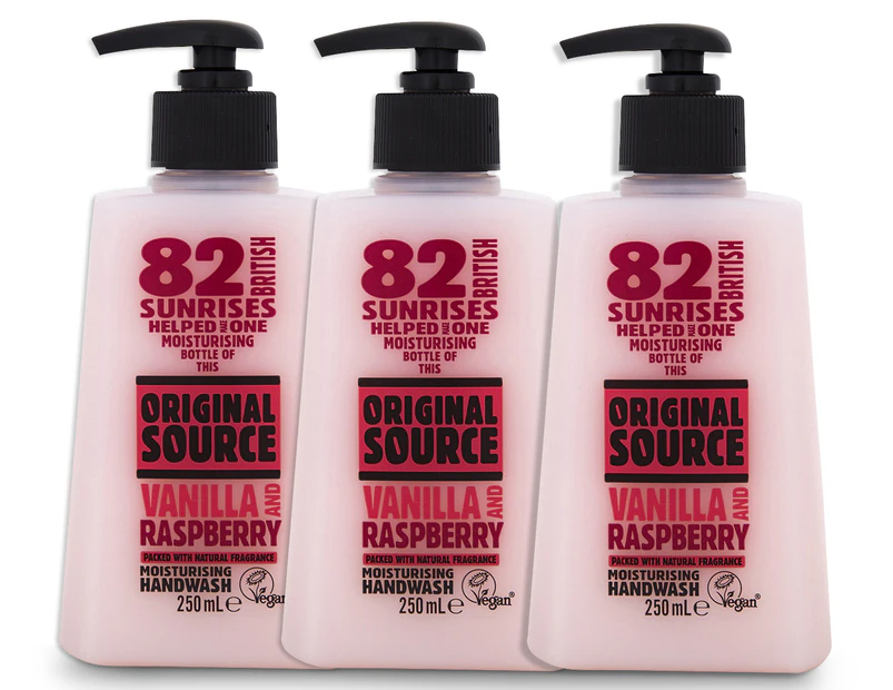 3 x Original Source Vanilla & Raspberry Moisturising Hand Wash 250mL