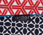 Ardor Peri Reversible King Bed Quilt Cover Set - Navy/Red