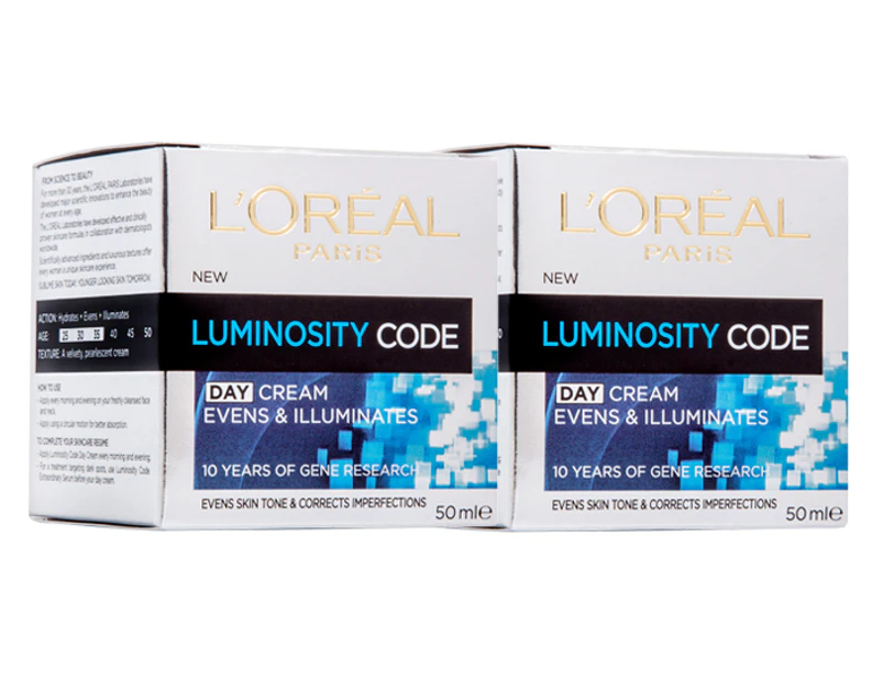 Preview image 2 x L'Oréal Luminosity Code Day Cream 50mL