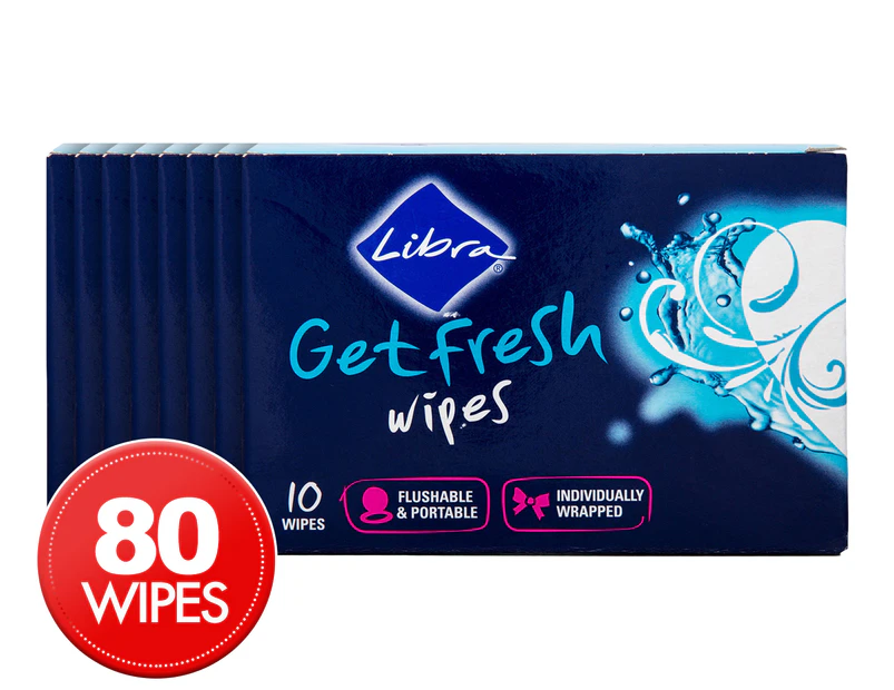 8 x Libra Get Fresh Wipes 10pk