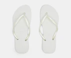 Havaianas Unisex Slim Metallic Thongs - White