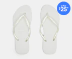 Havaianas Unisex Slim Metallic Thongs - White