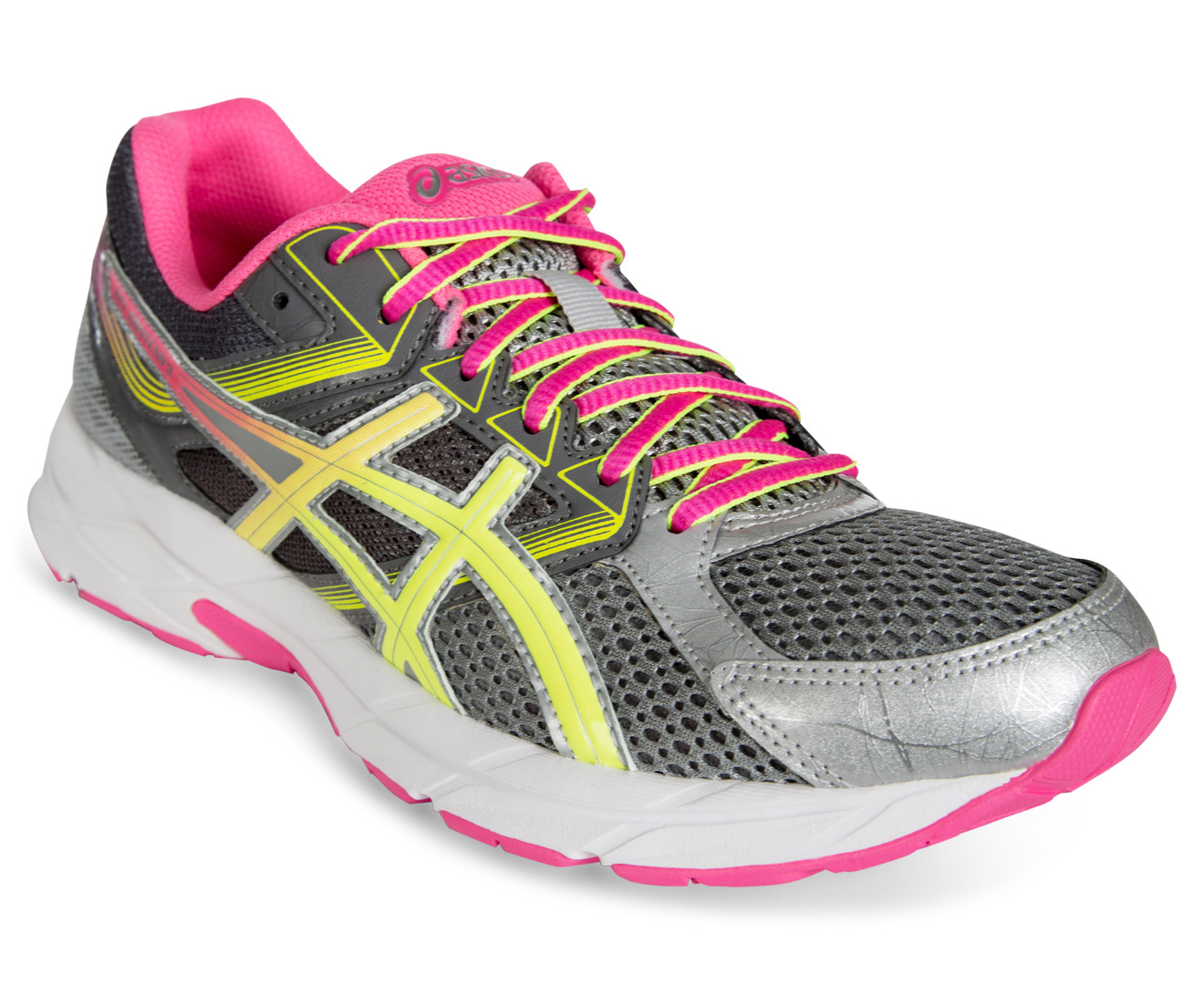 ASICS Women's GEL-Contend 3 Shoe - Steel Grey/Safety Yellow/Hot Pink ...