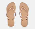 Havaianas Women's Slim Metallic Thongs - Rose Gold