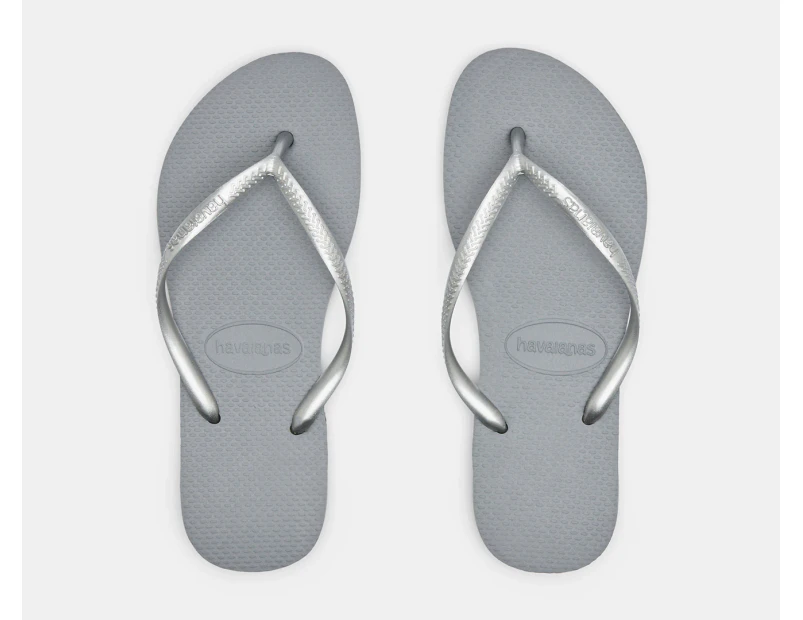 Havaianas Unisex Slim Metallic Thongs - Steel Grey