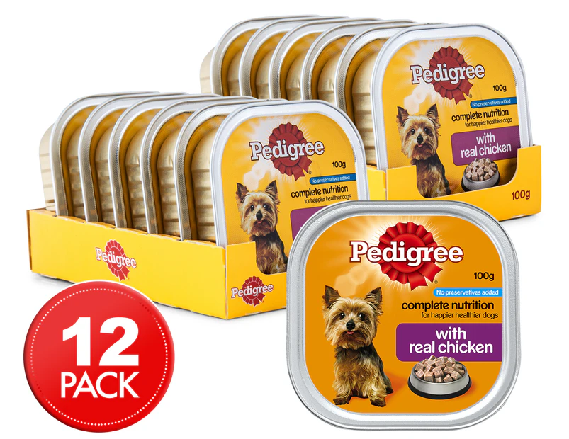 12 x Pedigree Complete Nutrition w/ Real Chicken 100g