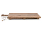 XL Rectangular Bread Chopping Board w/ Handle - Brown