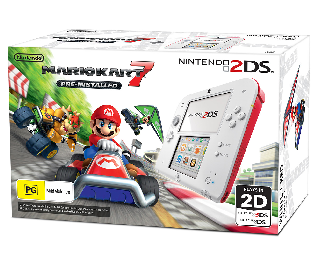 Nintendo 2ds Game Console Mario Kart 7 Pre Installed White Red Great Daily Deals At