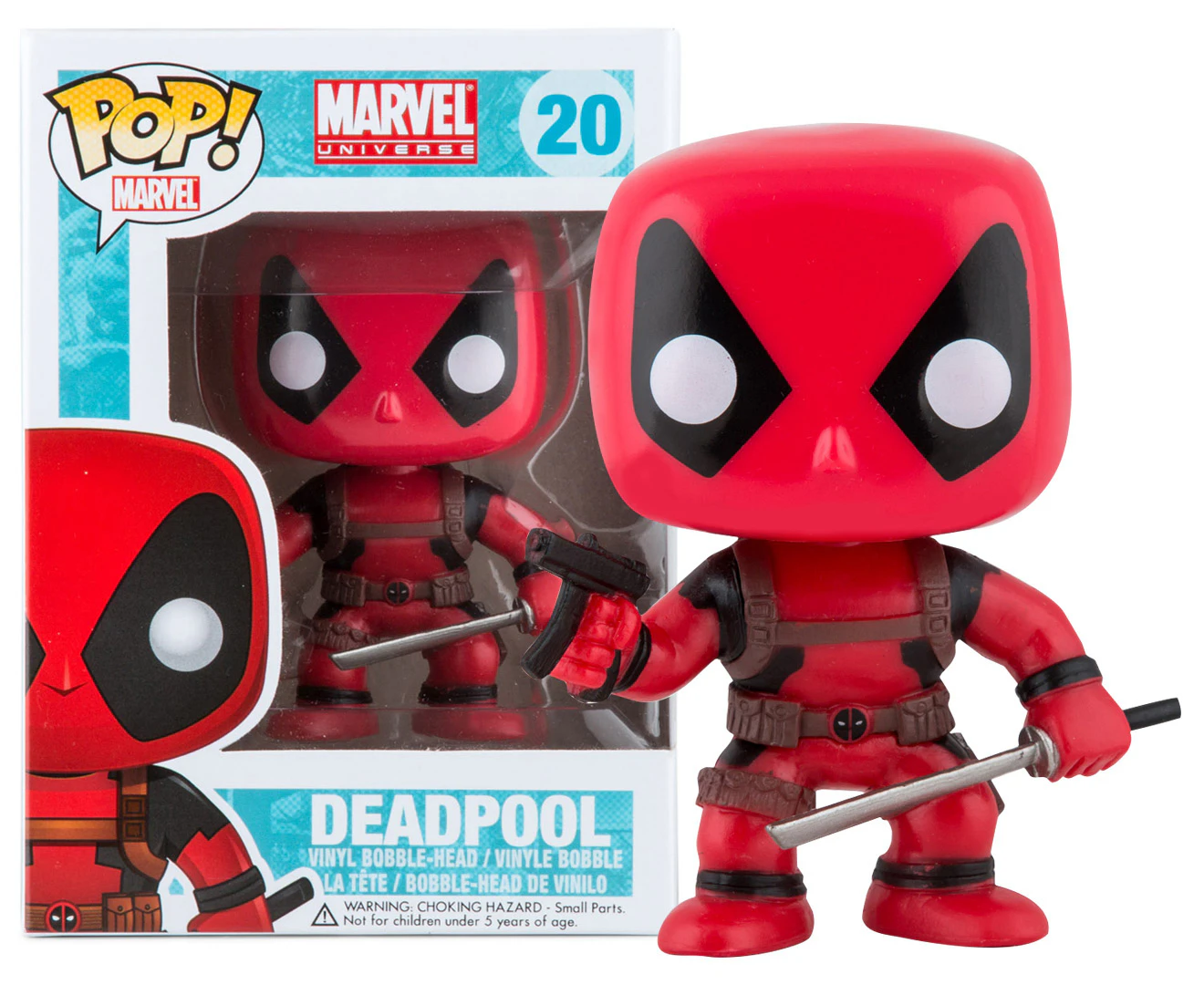 Funko 44154 POP. Bobble Marvel: 80th-First Appearance: Deadpool Collectible  Figure, Multicolour, 3.75 inches