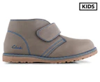 Clarks Kids' Duke Leather Boot - Grey