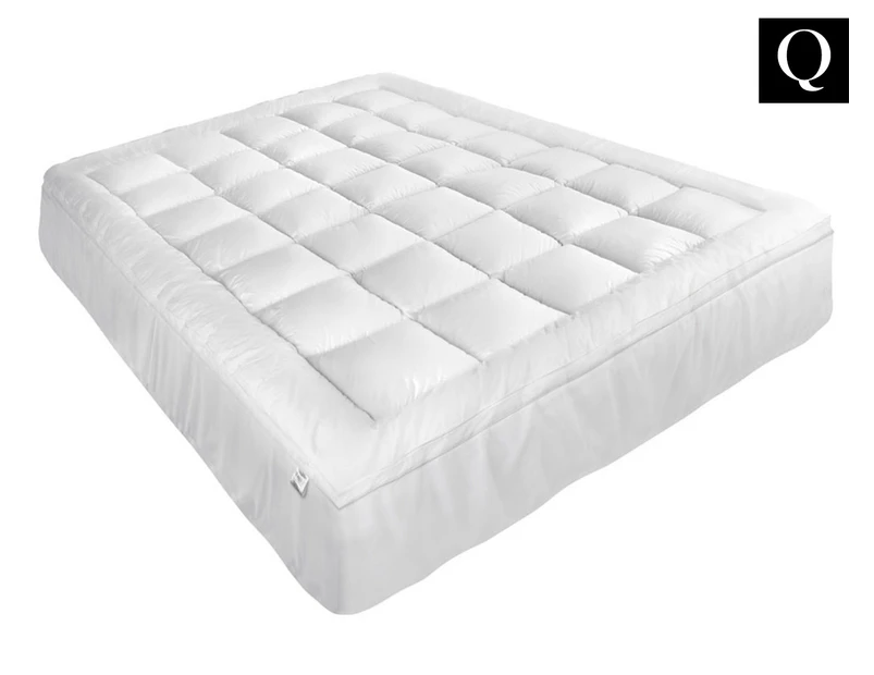 1000GSM Pillowtop Queen Bed Memory Resistant Mattress Topper - White