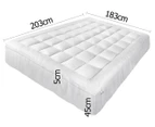 1000GSM Pillowtop King Bed Memory Resistant Mattress Topper - White