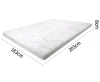 Cool Gel King Bed 8cm Thick Memory Foam Mattress Topper w/ Bamboo Fabric Cover - White