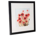 Red Poppies 35x35cm Canvas w/Black Frame