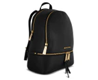 Michael Kors Rhea Zip Small Leather Backpack - Black