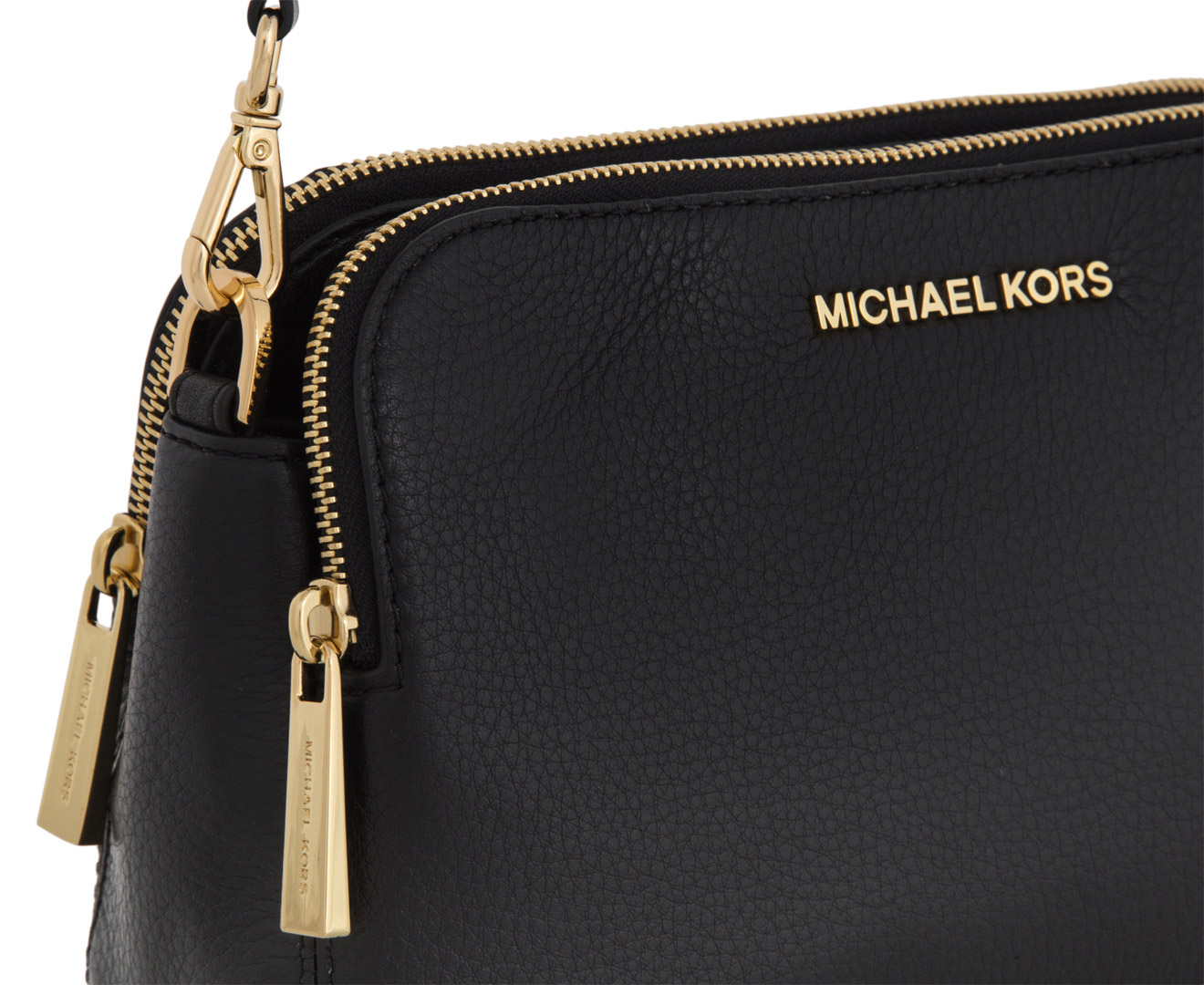 Michael Kors Bedford Double Gusset Pebble Leather Crossbody