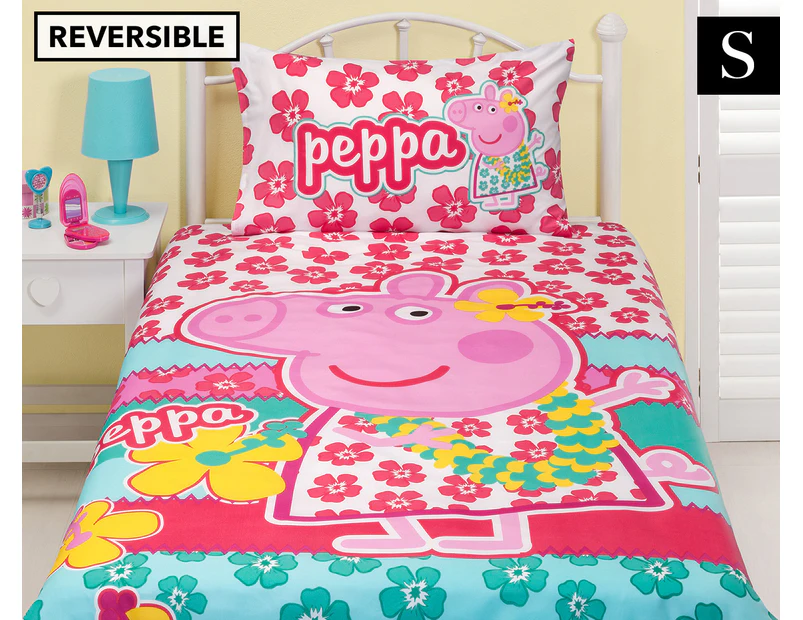 Peppa Pig Single Bed Reversible Quilt Cover Set - Summer