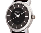 Kenneth Cole Men's 44mm Leather Strap Dress Watch - Silver/Brown