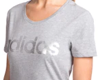 Adidas Women's Linear Tee - Medium Grey Heather
