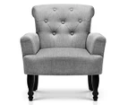 Lorraine Chair French Provincial Linen Fabric Sofa - Ash Grey