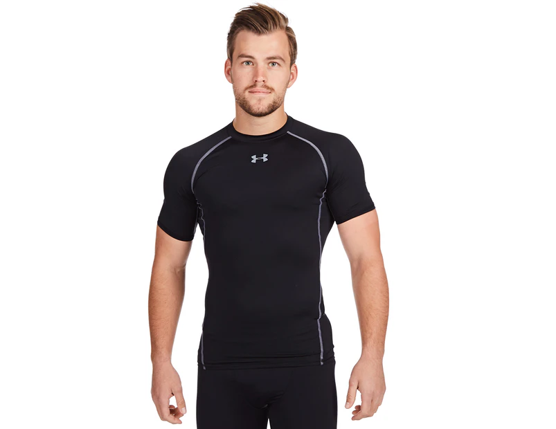 Under Armour Men's HeatGear Armour Short Sleeve Compression Shirt - Black