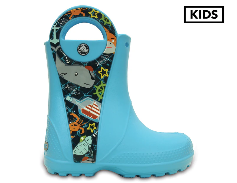 Crocs Kids’ Handle It Sea Life Rain Boot - Electric Blue