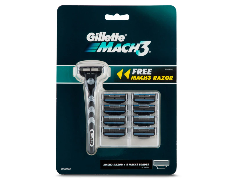 Gillette Mach3 Manual Razor + Blades 8pk