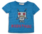 BQT Baby Robot Hug Tee - Denim Marle
