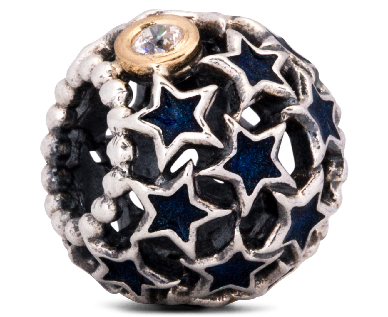 Pandora Night Sky Charm - Silver/12K Gold/Midnight Blue | Great daily ...