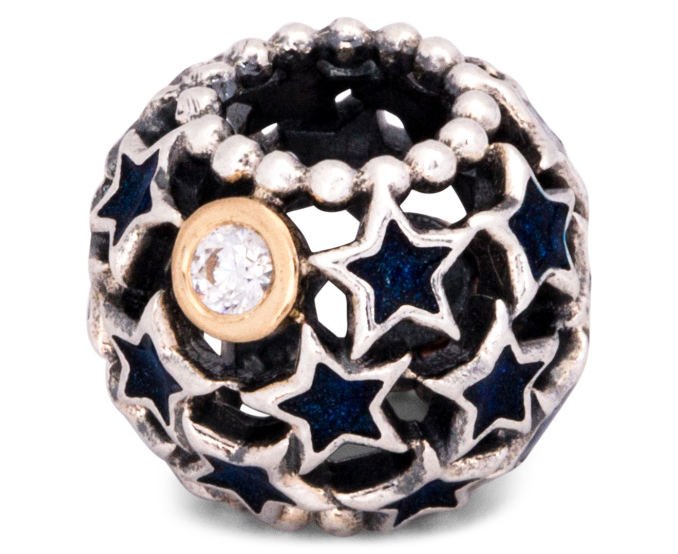 Pandora Night Sky Charm - Silver/12K Gold/Midnight Blue | Great daily ...