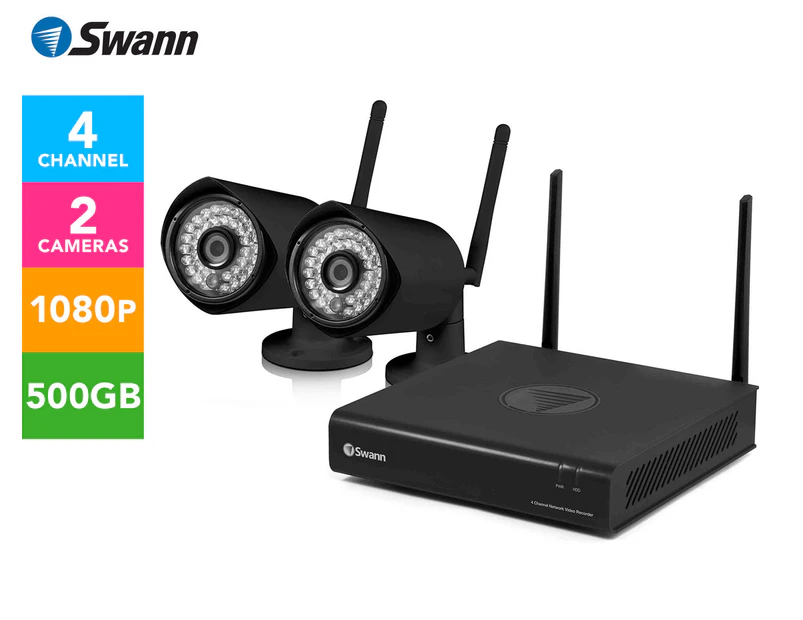Swann GuardianEye 4-Channel Wireless Monitoring System & 2 x Cameras