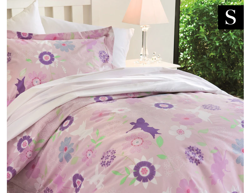 Happy Kids Fairy Wonderland Single Bed Printed Quilt Cover Set - Pink