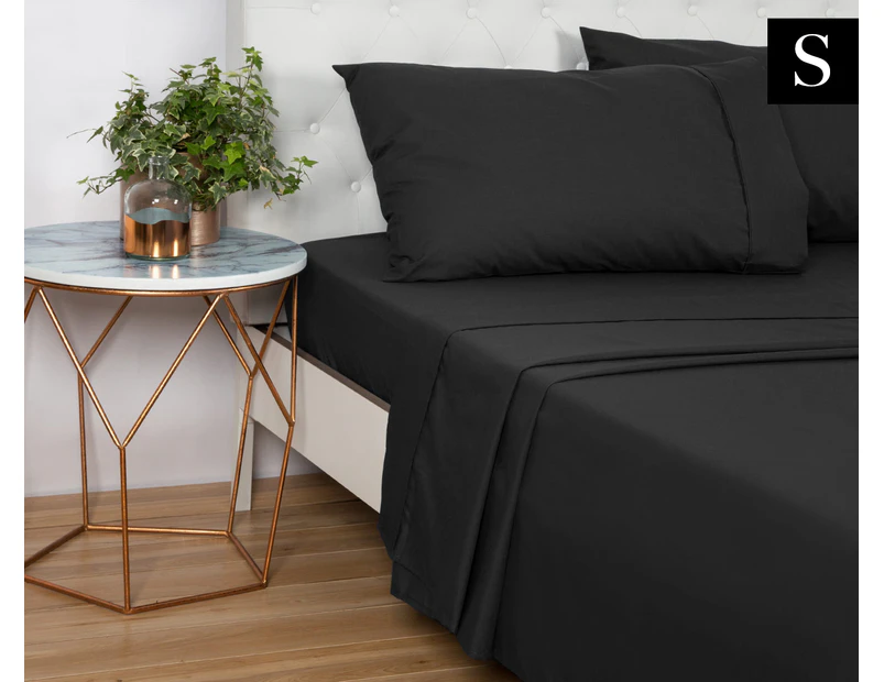 Sleepcare 250TC Single Bed Sheet Set - Black