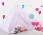 Happy Kids 135x130cm Teepee Tent - Purple Polka Dot