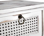 Willow & Silk Lorette French Chic 3-Drawer Side Table - Antique White