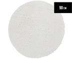 Monroe 90x90cm Super Soft Microfibre Shag Rug - White